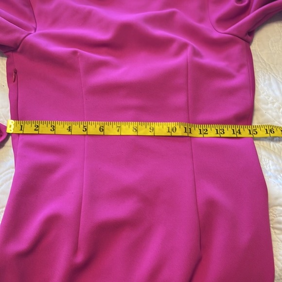 Katie May Next Round Plunge Neck Long Sleeve Mini Crepe Dress Hot Pink Medium - Picture 11 of 13